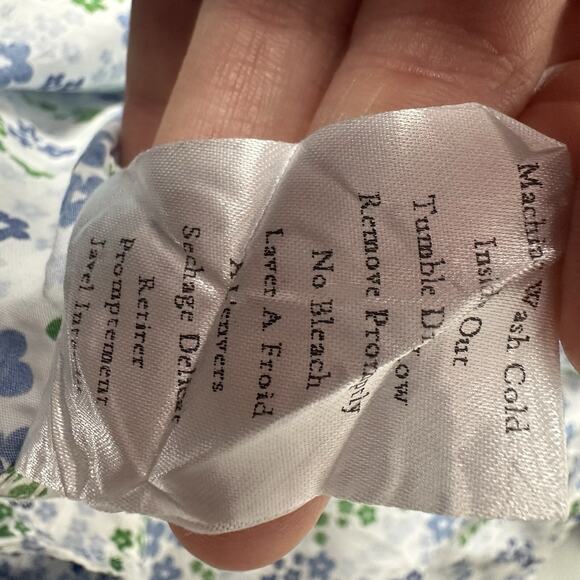 Frank Eileen Shirt Top Womens Medium Blue Floral Ditzy Button Barry Cottage - Picture 9 of 13